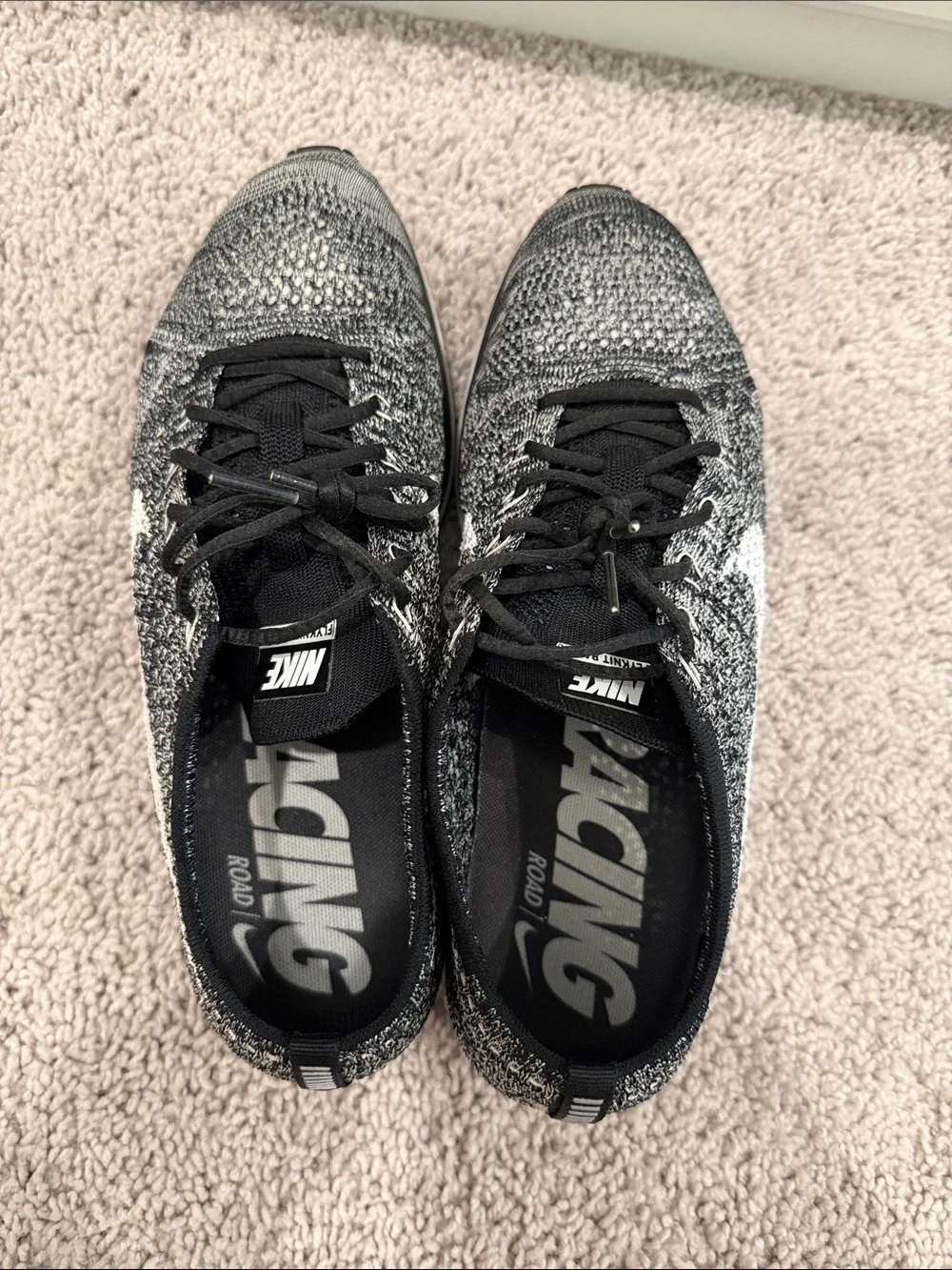 Nike Flyknit racer Oreo 2.0 Black and White Flyknit Running Sneakers